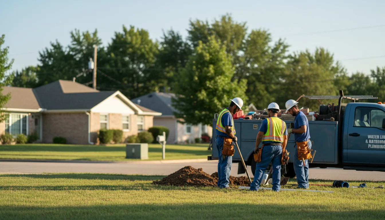 Residential water line and bathroom plumbing service in Navasota, TX